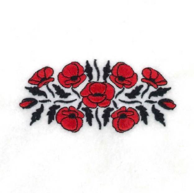 Picture of Floral Poppy Machine Embroidery Design