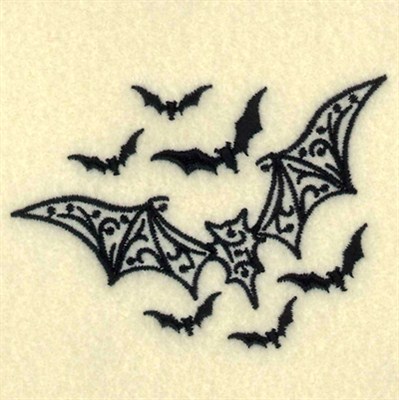 Filigree Bats Machine Embroidery Design