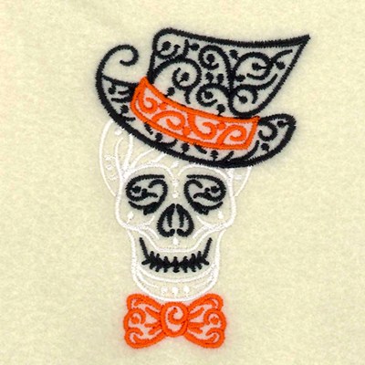 Filigree Skull Machine Embroidery Design