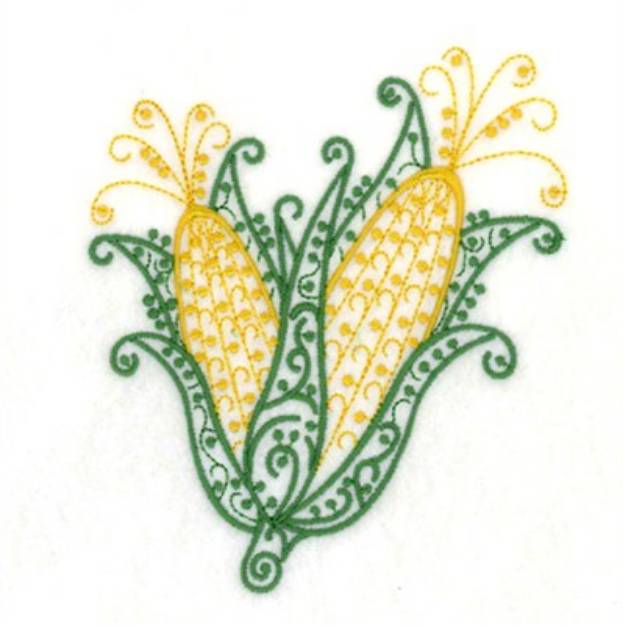 Picture of Corn Cobs Filigree Machine Embroidery Design