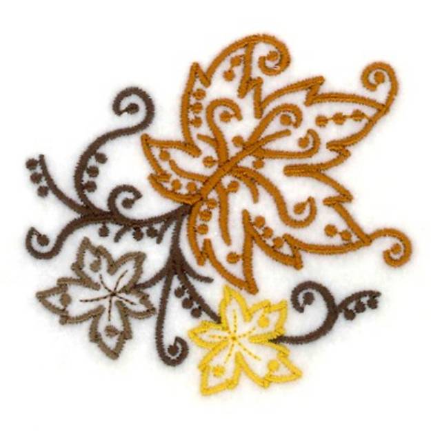 Picture of Maple Leaves Filigree Machine Embroidery Design