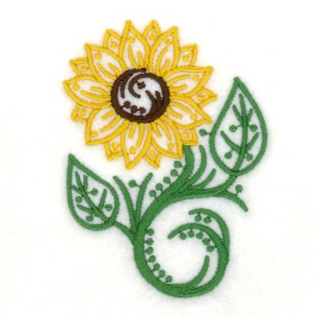 Picture of Sunflower Filigree Machine Embroidery Design