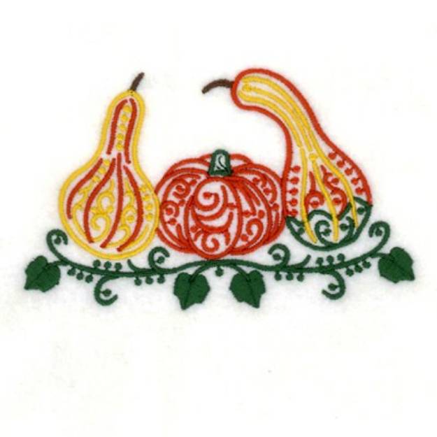 Picture of Gourds Filigree Machine Embroidery Design