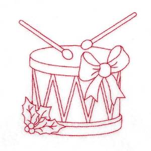 Picture of Redwork Drum Machine Embroidery Design