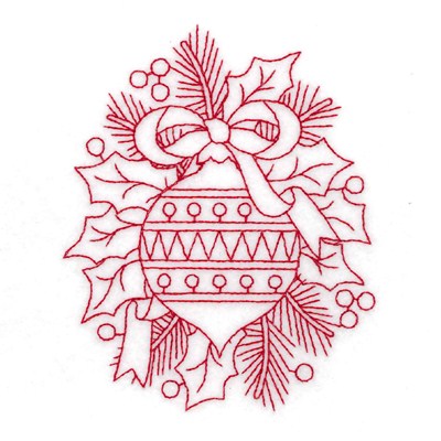 Redwork Ornament Machine Embroidery Design