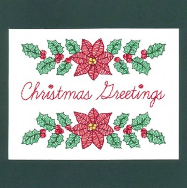 Picture of Christmas Greetings Card Machine Embroidery Design