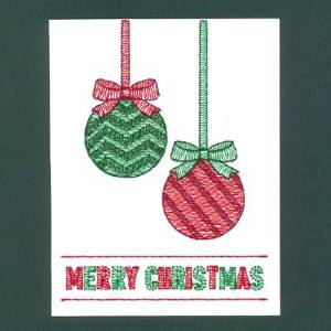 Picture of Merry Christmas Card Machine Embroidery Design