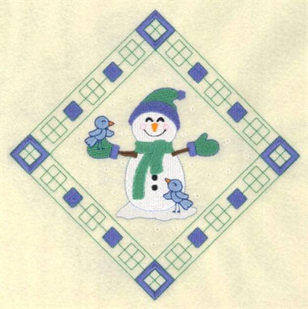 Picture of Snowman Diamond Machine Embroidery Design