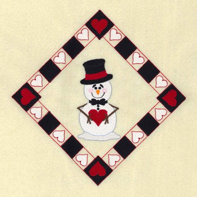 Snowman Diamond 7 Machine Embroidery Design