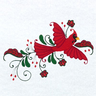 Jacobean Cardinal Machine Embroidery Design
