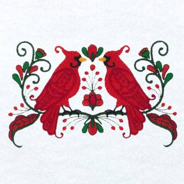 Picture of Jacobean Cardinals Machine Embroidery Design