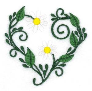 Picture of Daisy Heart Machine Embroidery Design