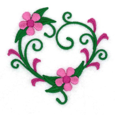 Flower Heart Machine Embroidery Design