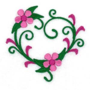Picture of Flower Heart Machine Embroidery Design