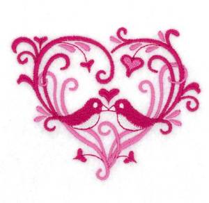 Picture of Love Bird Heart Machine Embroidery Design