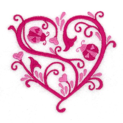 Love Bugs Heart Machine Embroidery Design