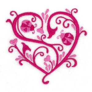 Picture of Love Bugs Heart Machine Embroidery Design