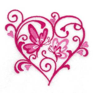 Picture of Butterflies Heart Machine Embroidery Design
