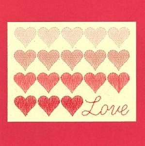 Picture of Love Hearts Card Machine Embroidery Design