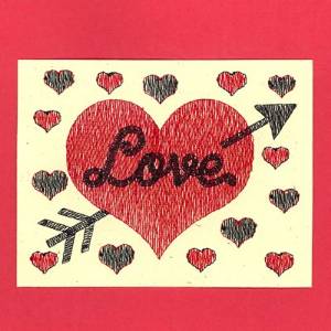 Picture of Arrow In Heart Card Machine Embroidery Design