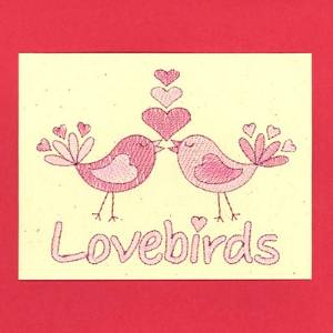 Picture of Lovebirds Card Machine Embroidery Design