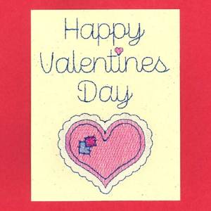 Picture of Happy Valentines Card Machine Embroidery Design