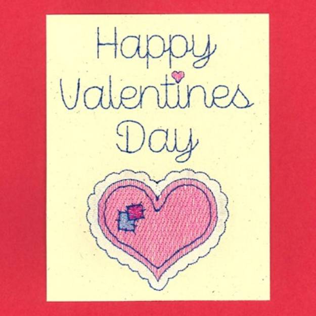 Picture of Happy Valentines Card Machine Embroidery Design