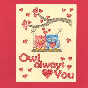 Picture of Always Love You Card Machine Embroidery Design