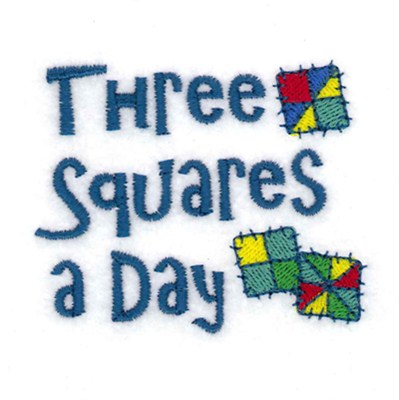 Three Squares a Day Machine Embroidery Design