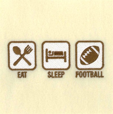 Eat Sleep Football Machine Embroidery Design