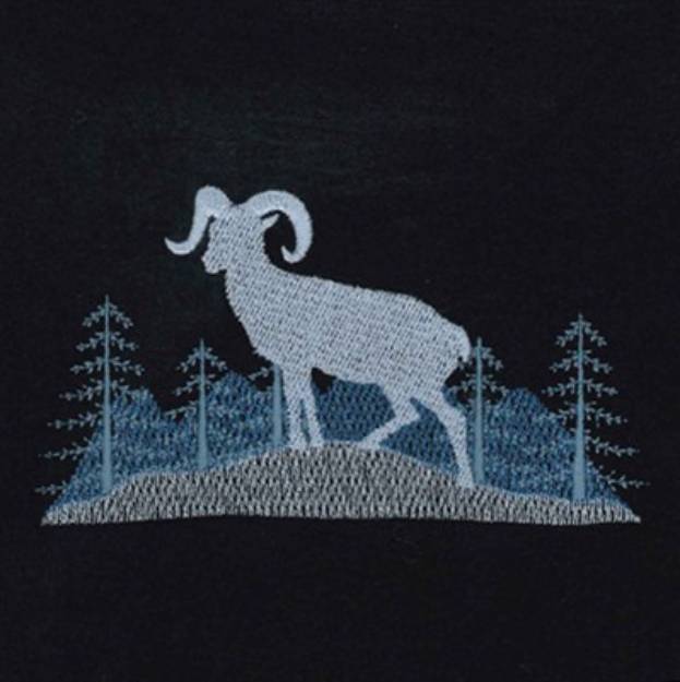 Picture of Winter Bighorn Sheep Machine Embroidery Design