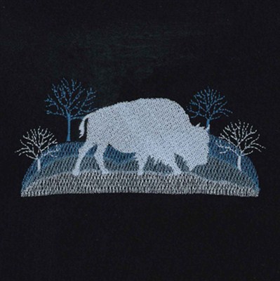 Winter Buffalo Machine Embroidery Design