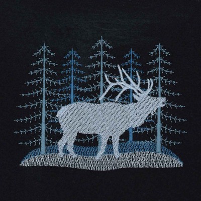 Winter Elk Machine Embroidery Design