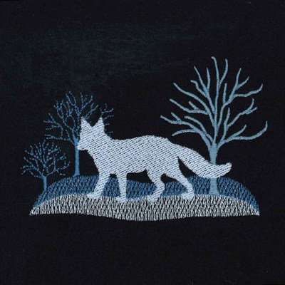 Winter Fox Machine Embroidery Design