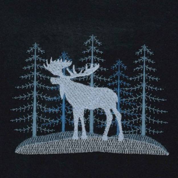 Picture of Winter Moose Machine Embroidery Design
