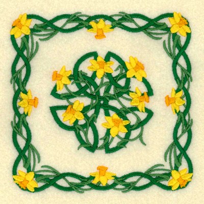 Floral Celtic Quilt Machine Embroidery Design