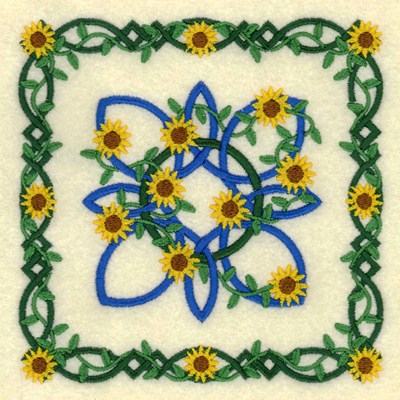 Celtic Quilt Floral Machine Embroidery Design