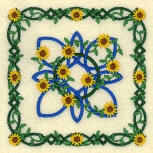 Picture of Celtic Quilt Floral Machine Embroidery Design