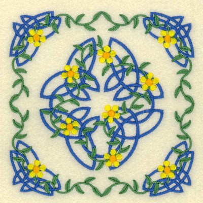 Celtic Floral Block Machine Embroidery Design