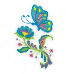 Picture of Jacobean Flowers Machine Embroidery Design