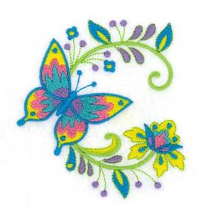 Picture of Jacobean  Butterfly Machine Embroidery Design