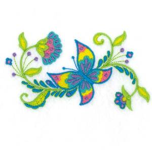 Picture of Jacobean Floral Machine Embroidery Design