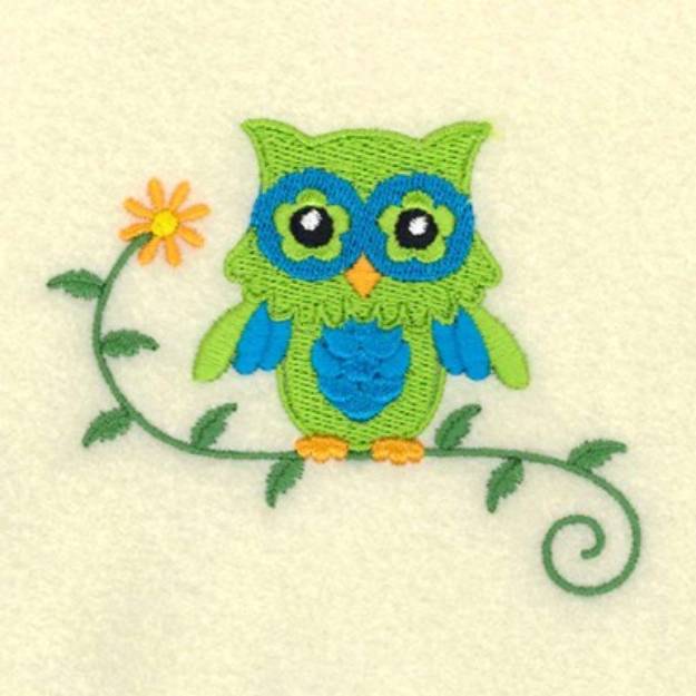 Picture of Swirly Spring Owl Machine Embroidery Design