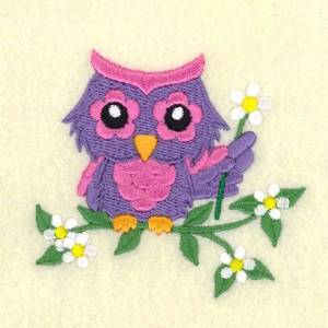 Picture of Spring Owl and Daisies Machine Embroidery Design