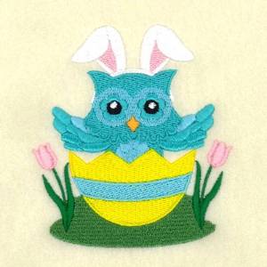Picture of Easter Spring Owl Machine Embroidery Design