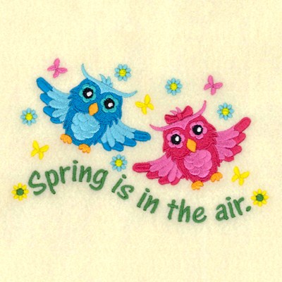 Spring Air Owls Machine Embroidery Design