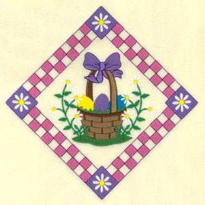 Picture of Easter Basket Potholder Machine Embroidery Design