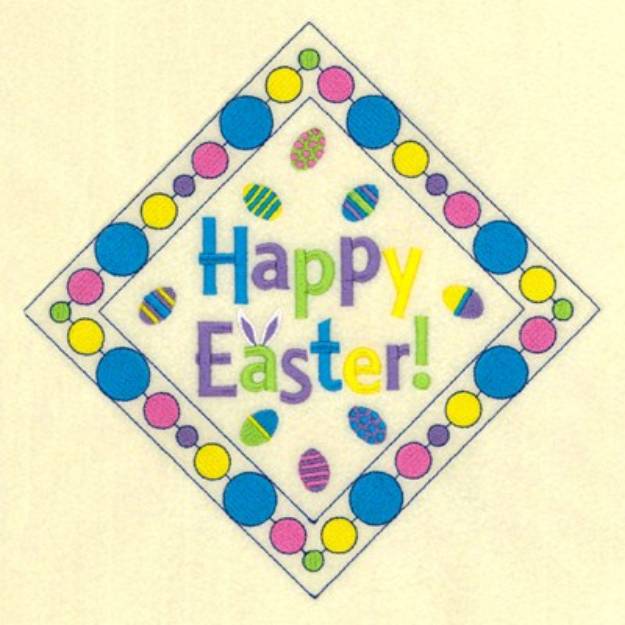 Picture of Happy Easter Potholder Machine Embroidery Design
