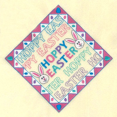 Hoppy Easter Potholder Machine Embroidery Design