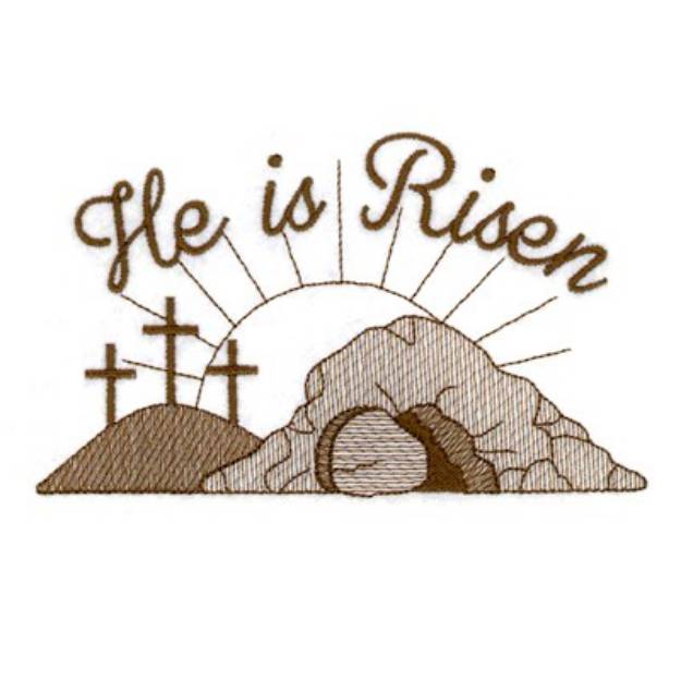 Picture of He is Risen Toile Machine Embroidery Design